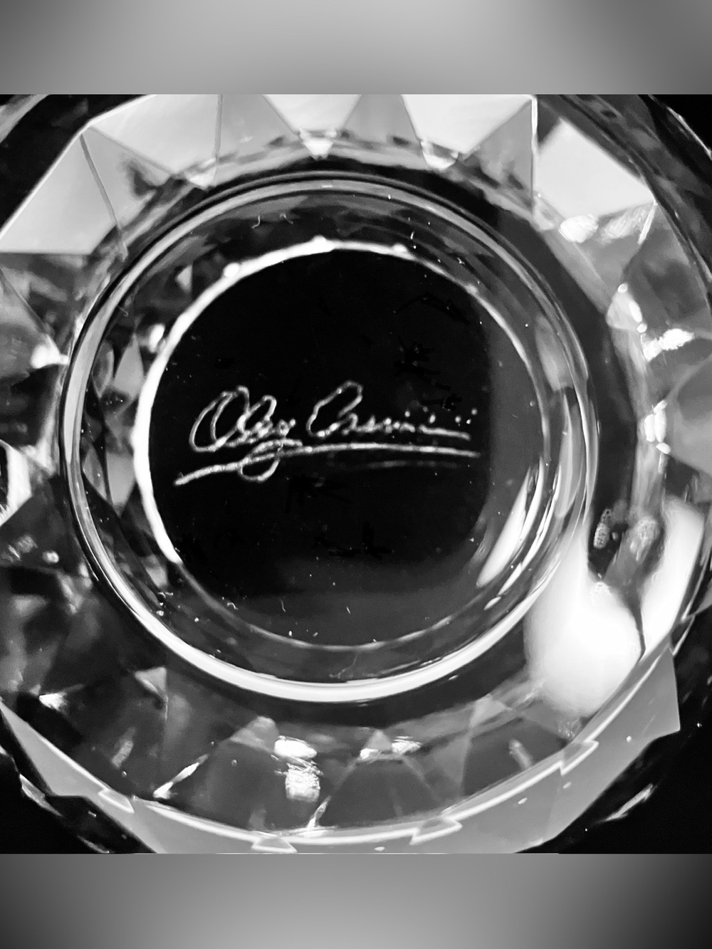 OLEG CASSINI Cut Ball CRYSTAL VOTIVE Candleholder / ORIGINAL BOX & Papers / 3in. - Picture 5 of 12